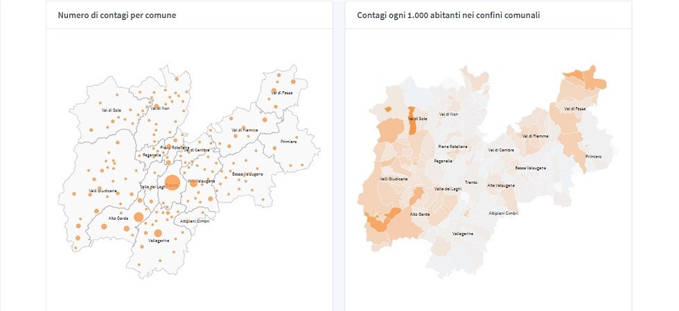 Coronavirus in Trentino, dai 5 positivi a Mezzocorona ai casi di Baselga di Pinè e Ville d'Anaunia